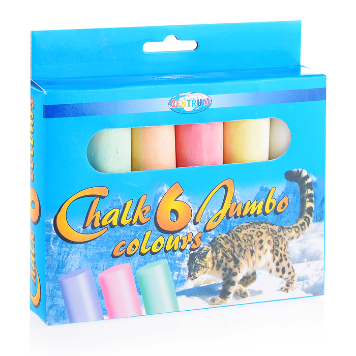 Мелки цветные JUMBO, 6 шт, длина 105мм, диаметр 24мм Мелки цветные JUMBO, 6 шт, длина 105мм, диаметр 24мм
