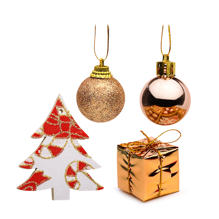 Набор новогодних украшений S1601 "Новогоднее чудо" (3см.* 24шт.)