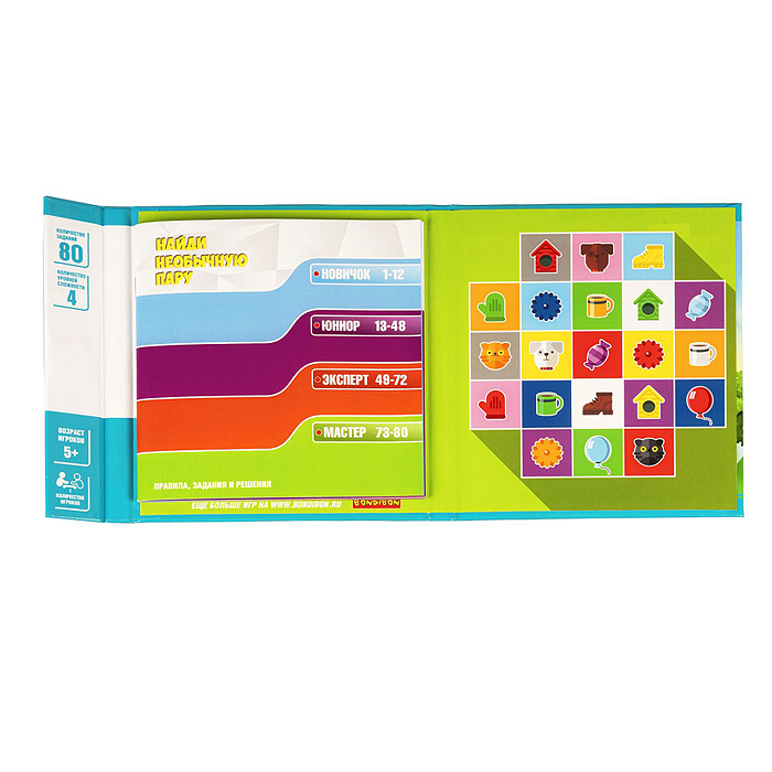 Магнитная логическая игра. БондиЛогика для путешествий "Найди необычную пару"