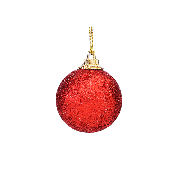 Набор новогодних украшений S2007 "Шарики и звездочки" 3-6см*27шт