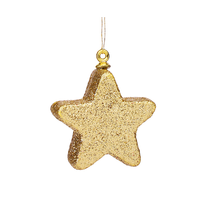 Набор новогодних украшений S2007 "Шарики и звездочки" 3-6см*27шт