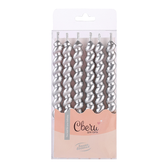 Свечи Роскошная серия, Серебро, Металлик, 0,8*7,5 + 2,8 см, 6 шт. с держат. Свечи Роскошная серия, Серебро, Металлик, 0,8*7,5 + 2,8 см, 6 шт. с держат.