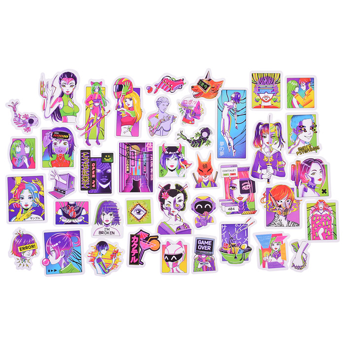 Стикеры для телефона. Неоновый киберпанк