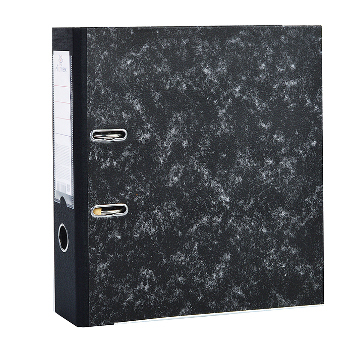 Папка с арочным механизмом "Attomex" A4 75 мм мраморная картонная разобранная, корешок из PVC, навар