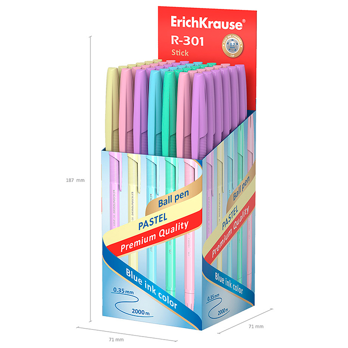 Ручка шариковая R-301 Pastel Stick 0.7, цвет чернил синий 