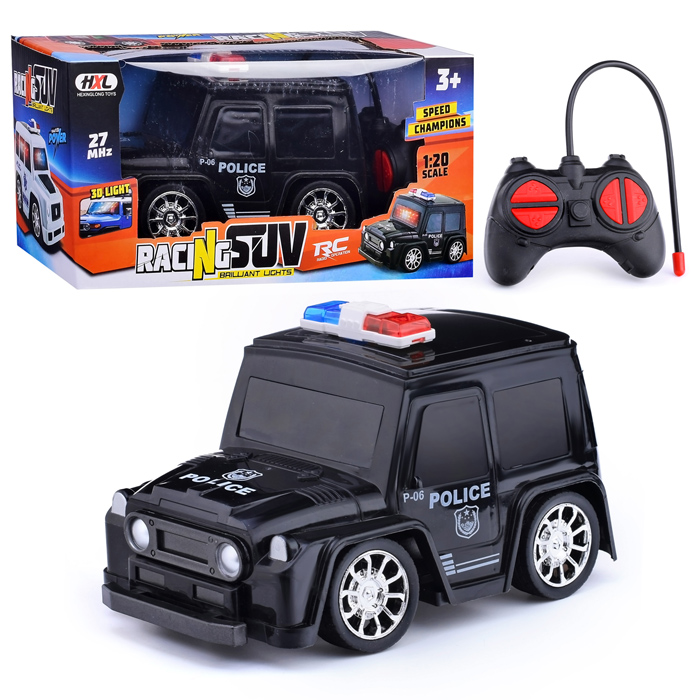 Машина 12024-6B+ "Полиция" р/у, 27 MHz, черная/белая, в ассортименте, в коробке Машина 12024-6B+ "Полиция" р/у, 27 MHz, черная/белая, в ассортименте, в коробке