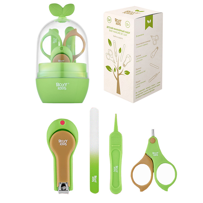 Маникюрный набор "Листик" зеленый с коричневым Маникюрный набор "Листик" зеленый с коричневым