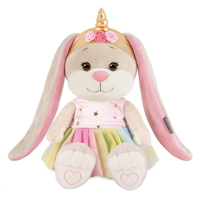 Фото к товару Зайка Лин Единорожка в Радужной Юбке, 20 см Зайка Лин Единорожка в Радужной Юбке, 20 см