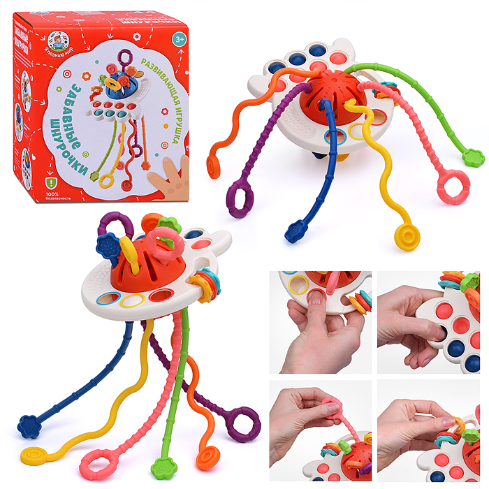 Фото к товару Погремушка Y0077 "Забавные шнурочки" в коробке Погремушка Y0077 "Забавные шнурочки" в коробке