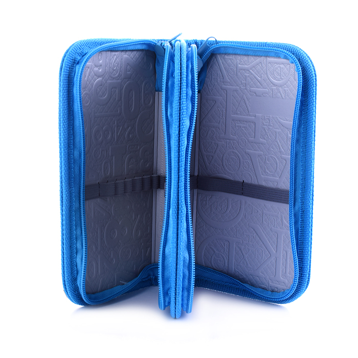 Пенал двухсекционный большой "Кот под снегом" 