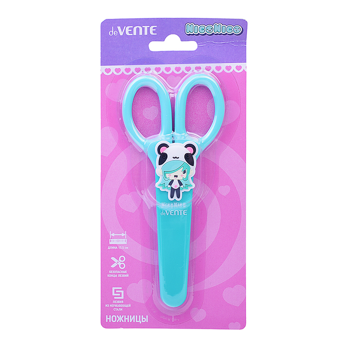 Ножницы детские "NicoNico" 13,5 см, пластиковые кольца
