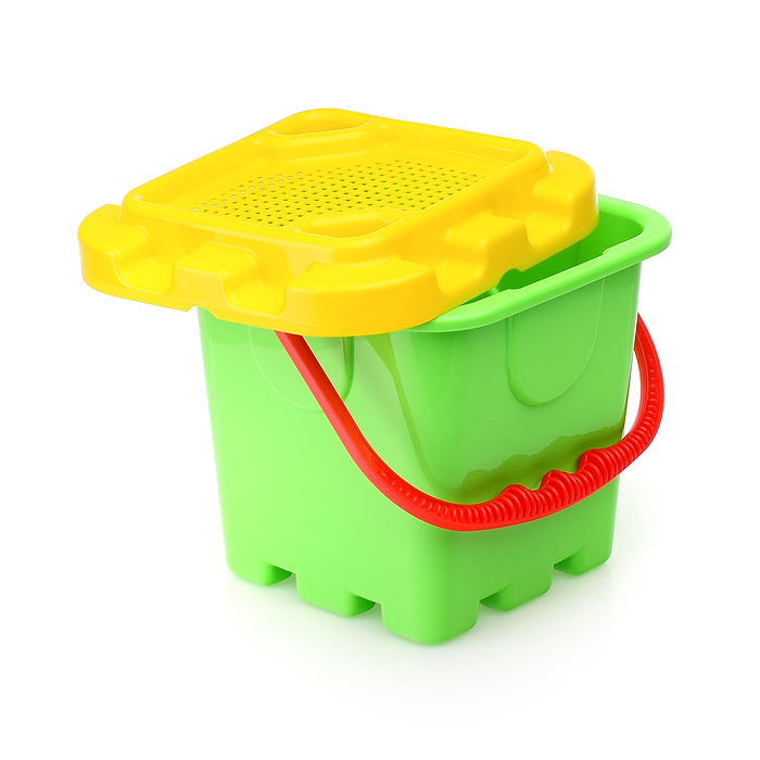 Набор №284: ведро-крепость большое, ситечко-крепость большое, лопатка №5, грабельки №5, лейка малая 