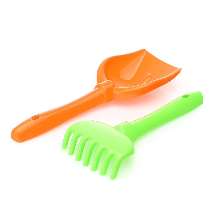 Набор №284: ведро-крепость большое, ситечко-крепость большое, лопатка №5, грабельки №5, лейка малая 