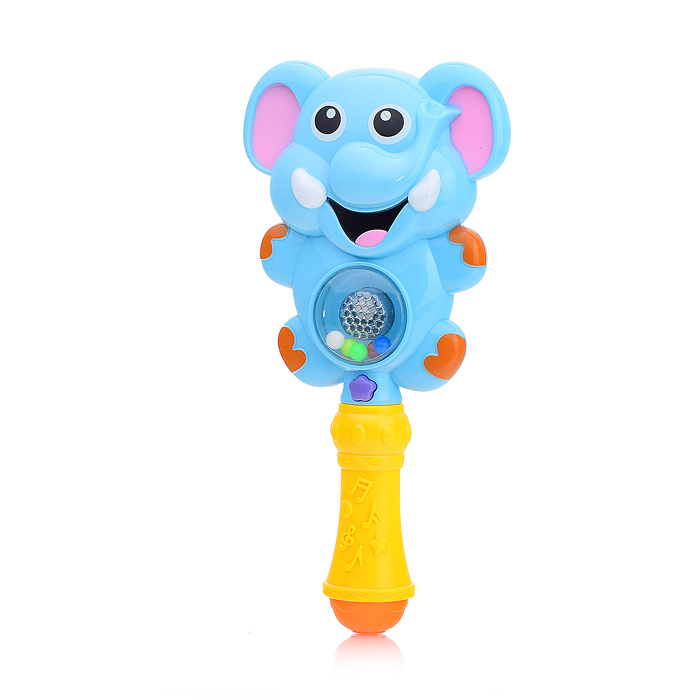 Погремушка "Слоненок" (28 песен, фраз, звуков. бат.) на картоне