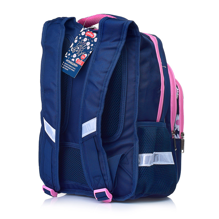 Фото к товару Рюкзак "Ромашки" 20 л., синий 38х29х18см., 2 отд. молния д/девочек Рюкзак "Ромашки" 20 л., синий 38х29х18см., 2 отд. молния д/девочек