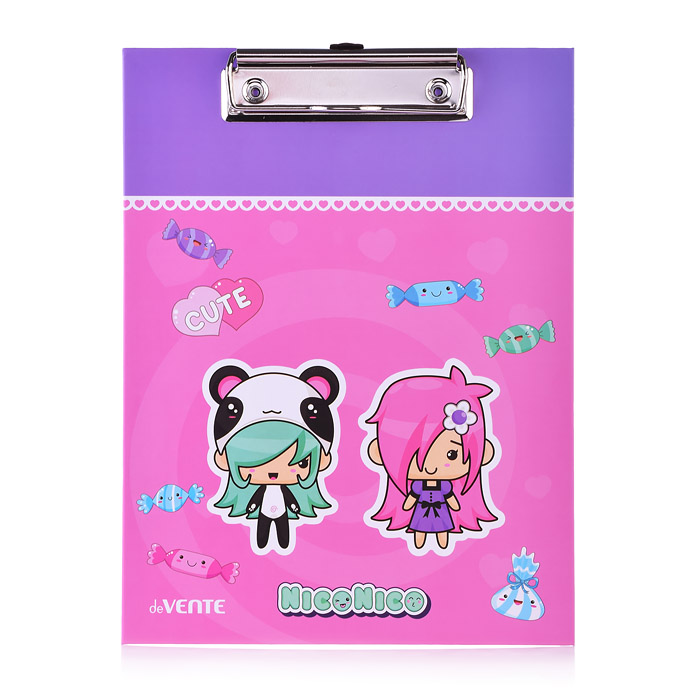 Клипборд "NicoNico" A5 (180x240 мм) картон толщина 2 мм, матовая ламинация, тиснение фол