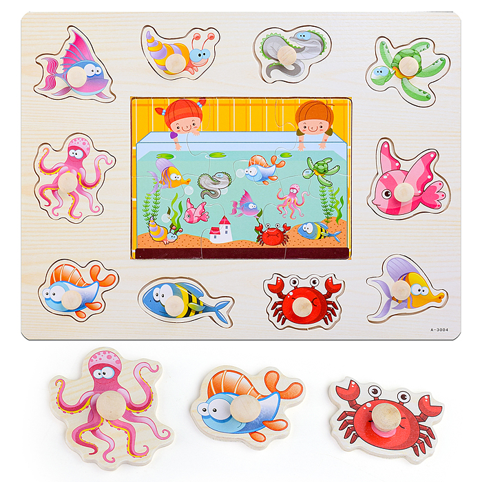 Пазл-вкладыш D1402 "Рыбки в аквариуме" Пазл-вкладыш D1402 "Рыбки в аквариуме"