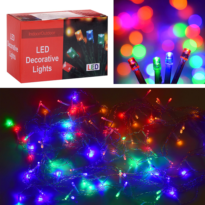 Электрогирлянда светодиодная Бахрома, 3*0,7м, 96 ламп, цветная