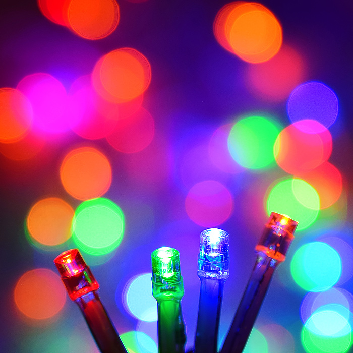 Фото к товару Электрогирлянда светодиодная Бахрома, 3*0,7м, 96 ламп, цветная Электрогирлянда светодиодная Бахрома, 3*0,7м, 96 ламп, цветная