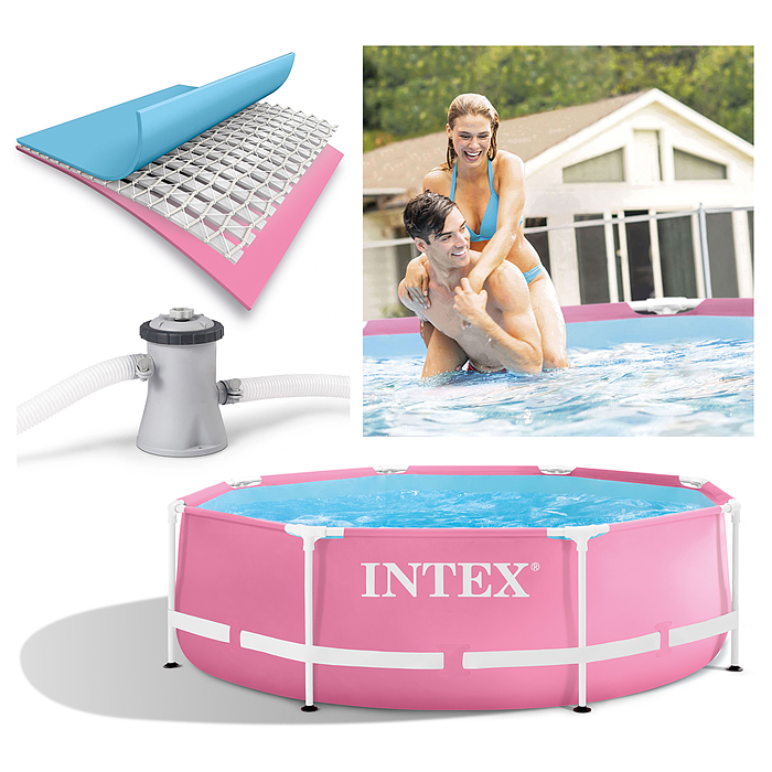 Бассейн каркасный Metal Frame Pool, с фильтром, розовый, от 6 лет, 28292NP INTEX