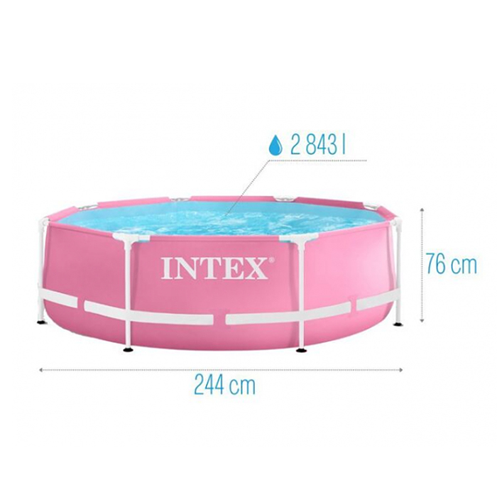 Фото к товару Бассейн каркасный Metal Frame Pool, с фильтром, розовый, от 6 лет, 28292NP INTEX Бассейн каркасный Metal Frame Pool, с фильтром, розовый, от 6 лет, 28292NP INTEX