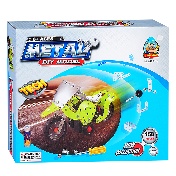 Конструктор 898D-15 "Мотоцикл" (158 дет.) в коробке Конструктор 898D-15 "Мотоцикл" (158 дет.) в коробке
