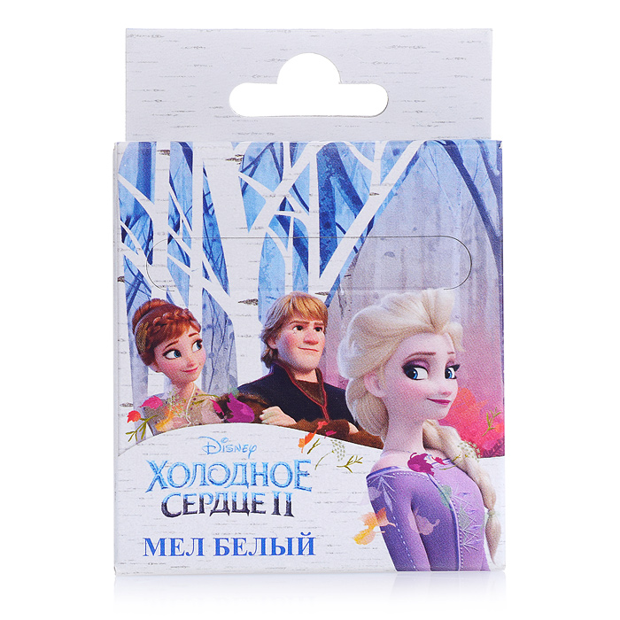 Мел белый "Холодное сердце", 6 шт в упаковке с европодвесом Мел белый "Холодное сердце", 6 шт в упаковке с европодвесом