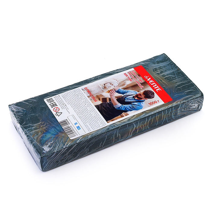 Пластилин скульптурный, оливковый, 1000 г, пленка, мягкий Пластилин скульптурный, оливковый, 1000 г, пленка, мягкий