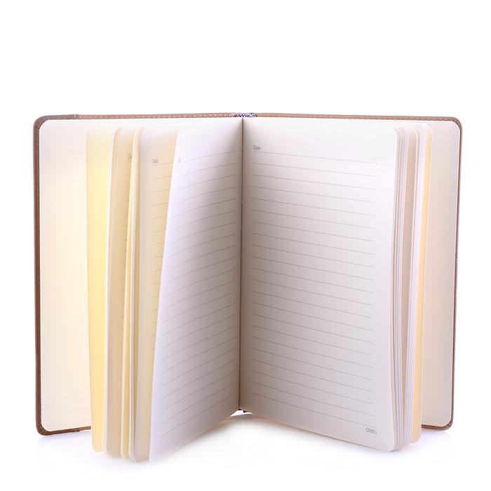 Блокнот 205х143мм, искусст. кожа 160л, светло-коричневый/коричневый