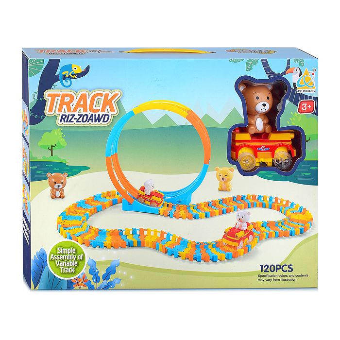 Фото к товару Автотрек гибкий XC296D "Медвежьи гонки" (120 дет.) в коробке Автотрек гибкий XC296D "Медвежьи гонки" (120 дет.) в коробке