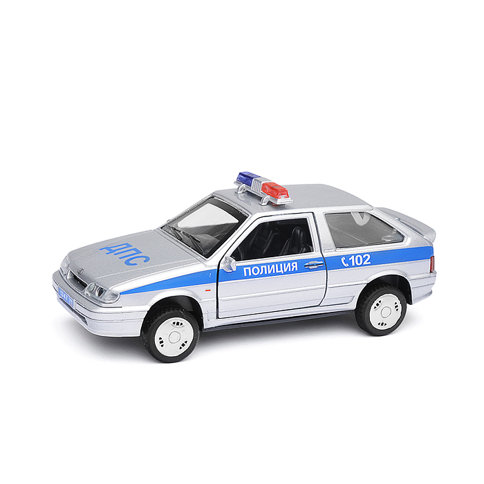 Фото к товару Машина металл ВАЗ-2113 Полиция 12 см, (двери, серебристый,свет-звук) в коробке Машина металл ВАЗ-2113 Полиция 12 см, (двери, серебристый,свет-звук) в коробке