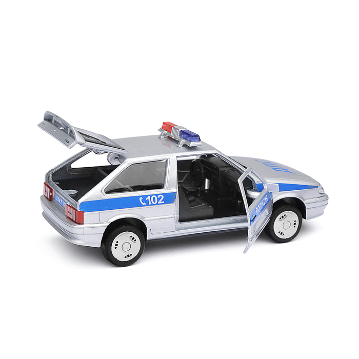 Фото к товару Машина металл ВАЗ-2113 Полиция 12 см, (двери, серебристый,свет-звук) в коробке Машина металл ВАЗ-2113 Полиция 12 см, (двери, серебристый,свет-звук) в коробке