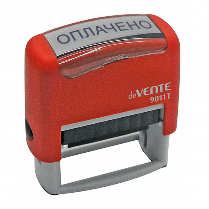 Фото к товару Штамп автоматический стандартный 9011T, готовый к работе №12 "Оплачено" 38x14 мм, в блисте Штамп автоматический стандартный 9011T, готовый к работе №12 "Оплачено" 38x14 мм, в блисте