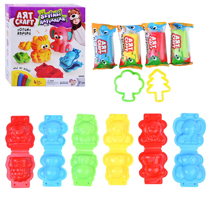 Набор для лепки "Любимые животные" тесто 4х50г. Набор для лепки "Любимые животные" тесто 4х50г.