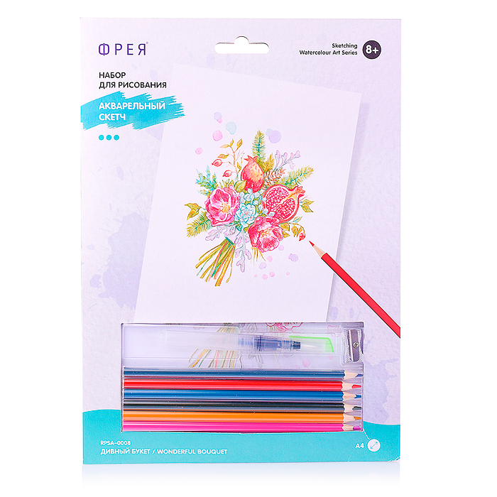 Скетч для раскрашивания акварельными карандашами "Дивный букет" 29.7х21 см. Скетч для раскрашивания акварельными карандашами "Дивный букет" 29.7х21 см.