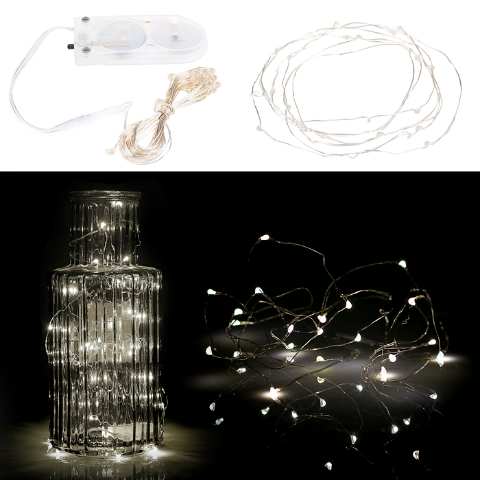 Электрогирлянда Роса 2 м, 20 ламп, на батарейках, холодный Электрогирлянда Роса 2 м, 20 ламп, на батарейках, холодный