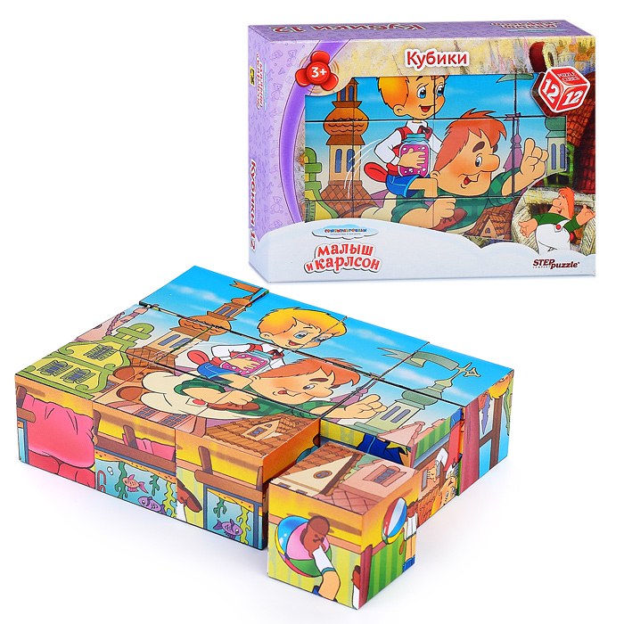 Кубики 12шт "Малыш и Карлсон - 2" (С/м) Кубики 12шт "Малыш и Карлсон - 2" (С/м)