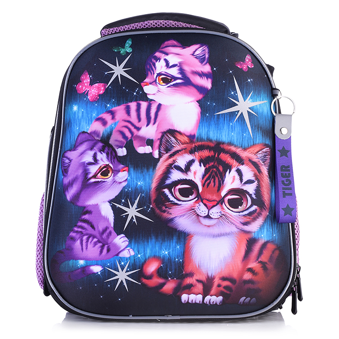 Рюкзак каркасный "Тигры и бабочки" формованный из полимеров, материал: нейлон, полиэстер, полн