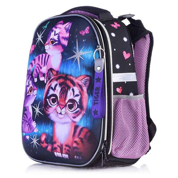 Рюкзак каркасный "Тигры и бабочки" формованный из полимеров, материал: нейлон, полиэстер, полн