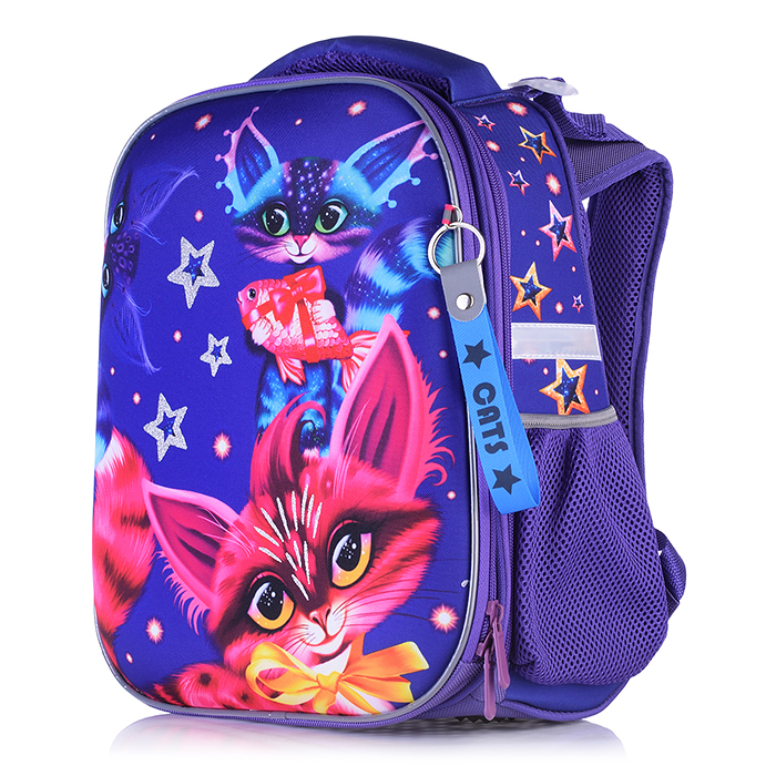 Рюкзак каркасный "Волшебные коты" формованный из полимеров, материал: нейлон, полиэстер, полно