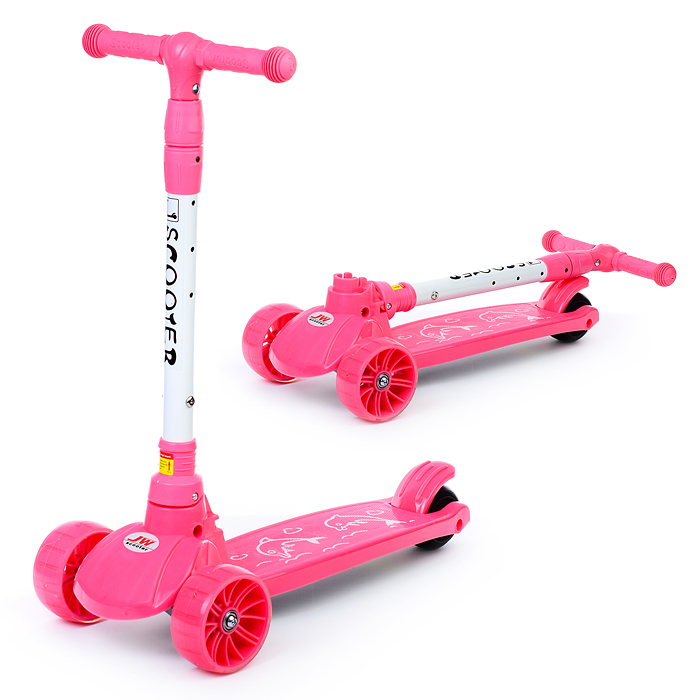 Самокат U038204Y 3-х кол., розовый, PU, ABEC 7, в коробке