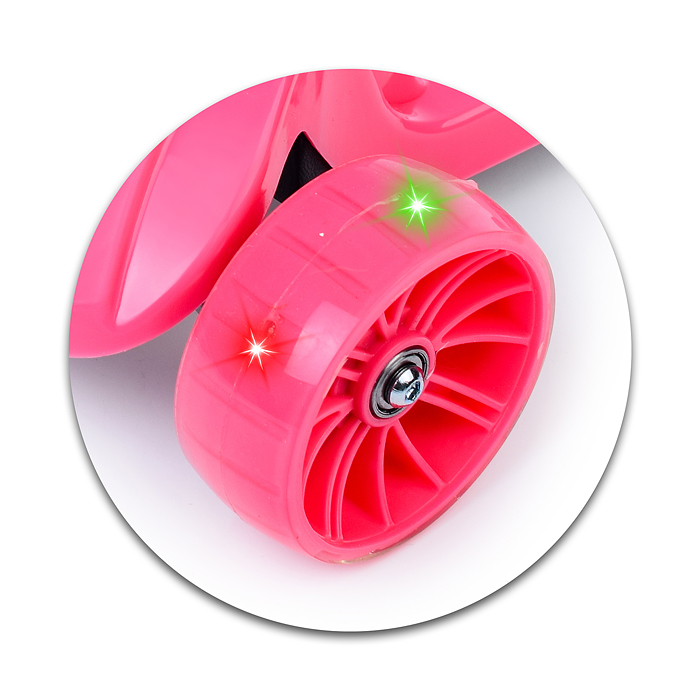 Фото к товару Самокат U038204Y 3-х кол., розовый, PU, ABEC 7, в коробке Самокат U038204Y 3-х кол., розовый, PU, ABEC 7, в коробке