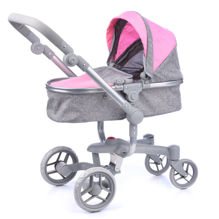 Коляска для кукол 9694 металлическая, 2в1, в коробке