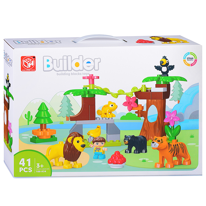 Конструктор 188-A54 "Африка" (41 дет.) в коробке Конструктор 188-A54 "Африка" (41 дет.) в коробке