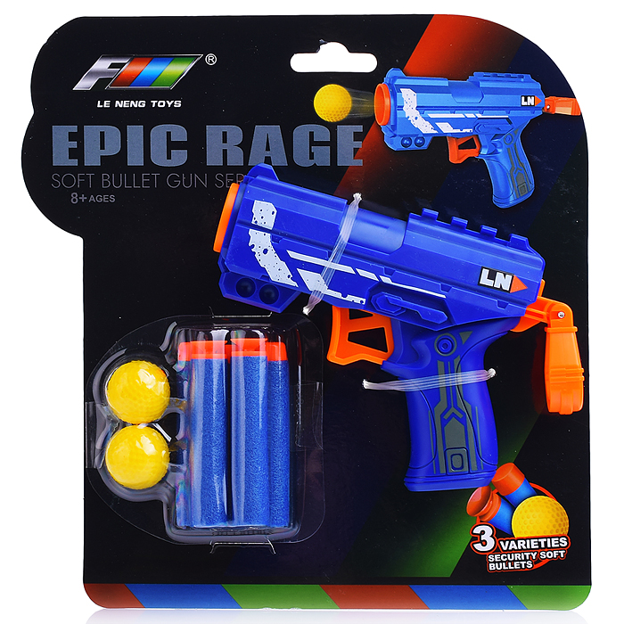 Пистолет G6 с мягкими полимерными пулями и шариками, на листе