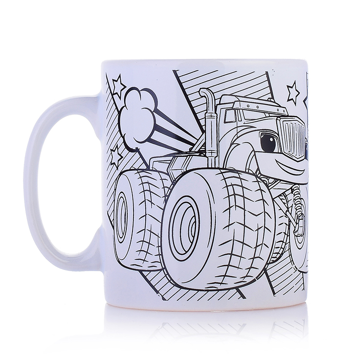 Кружка для росписи, 6 цв. "Монстр Трак"