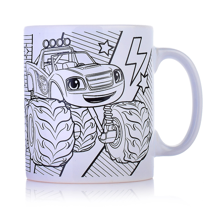 Кружка для росписи, 6 цв. "Монстр Трак"