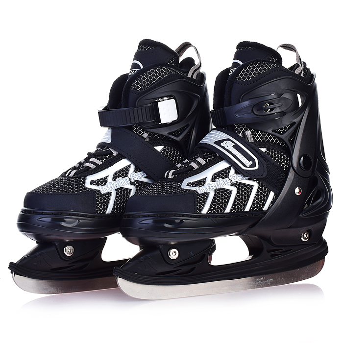 Фото к товару Коньки 00-3102 (размер М35-38) черные-белые, в сумке Коньки 00-3102 (размер М35-38) черные-белые, в сумке