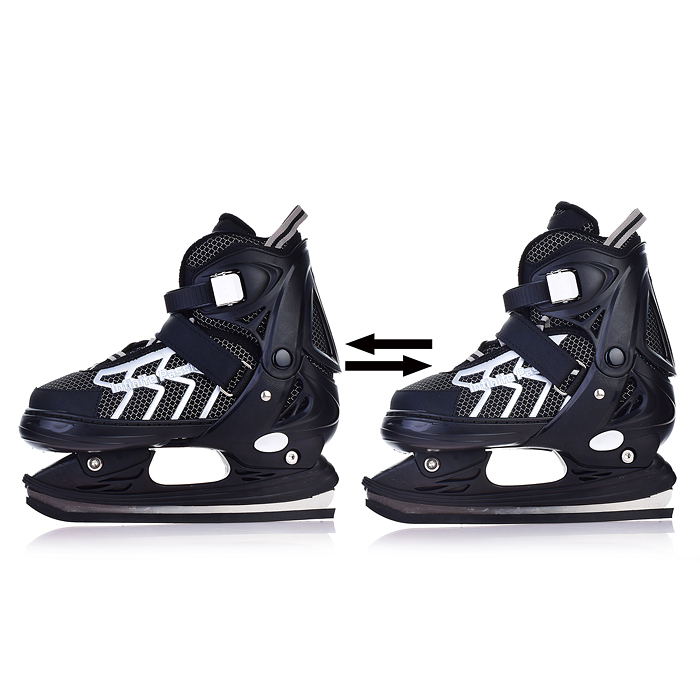 Фото к товару Коньки 00-3102 (размер М35-38) черные-белые, в сумке Коньки 00-3102 (размер М35-38) черные-белые, в сумке