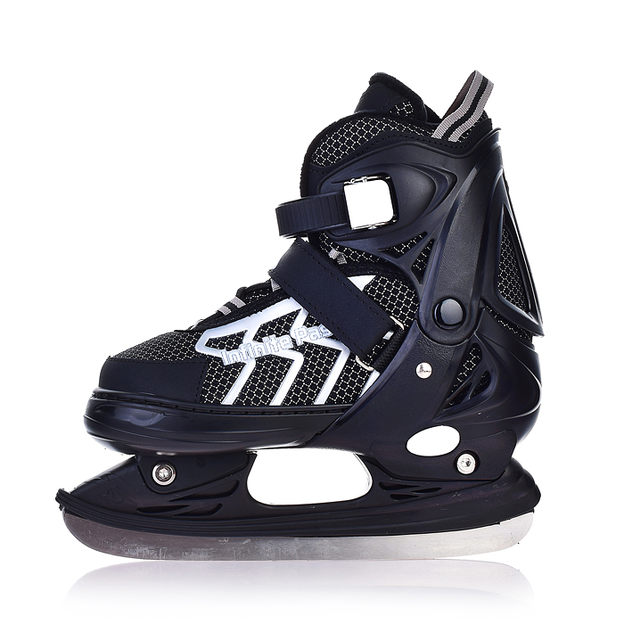 Фото к товару Коньки 00-3102 (размер М35-38) черные-белые, в сумке Коньки 00-3102 (размер М35-38) черные-белые, в сумке